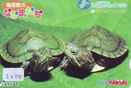 Carte Prépayée Japon * TURTLE (2428) * PREPAID JAPAN * TORTUE * KARTE * SCHILDKRÖTE * SCHILDPAD - Schildpadden