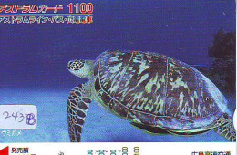 Carte Prépayée Japon * TURTLE (2438)  * PREPAID JAPAN * TORTUE * KARTE * SCHILDKRÖTE * SCHILDPAD - Turtles