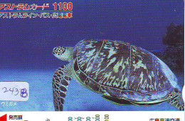 Carte Prépayée Japon * TURTLE (2438)  * PREPAID JAPAN * TORTUE * KARTE * SCHILDKRÖTE * SCHILDPAD - Tortues