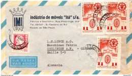 Postal History Cover: Brazil Stamps On Cover With Furniture Ad - Storia Postale
