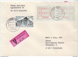 Postal History: Luxembourg V Cover With Automat Stamps - Franking Machines (EMA)