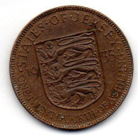 JERSEY, 1/24 Shilling, Bronze, Year 1935, KM # 15 - Jersey