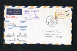 "NIEDERLANDE" 1968, Erstflugbrief LH 285 Mit Boeing 737 City Jet "Amsterdam-Muenchen" (2502) - Posta Aerea