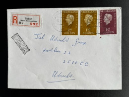 NETHERLANDS 1979 REGISTERED LETTER SNEEK JANCKO DOUWAMASTRAAT TO UTRECHT NEDERLAND AANGETEKEND - Covers & Documents