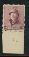 178 ** Planche 1 **10F Roi Albert Casqué. Helmet Postfrich. **. Mint NH. Cote > 660,-€ - ....-1960