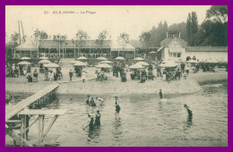 * ISLE ADAM - La Plage - Très Animée - Plongeoir - Parasols - 1913 - L'Isle Adam