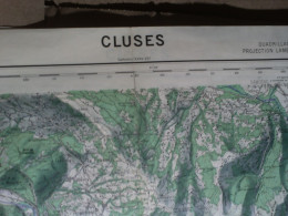 CARTE IGN CLUSES (HAUTE-SAVOIE) 1/50000ème -56x73cm -2cm=1km -mise à Jour De 1945 -IGN FRANCE - Topographische Karten