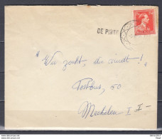 Brief Met Diamantstempel Naar Mechelen Met Langstempel De Pinte - Linear Postmarks