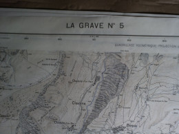 CARTE IGN LA GRAVE (HAUTES-ALPES) 1/20000ème -51x73cm -1cm=200m -mise à Jour De 1937 -IGN FRANCE - Topographische Kaarten