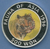 Korea Nord 500 Won 1996 Tiger Panda Hologramm, Silber, KM 106 PP (m4603) - Korea, North