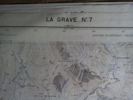 CARTE IGN LA GRAVE (HAUTES-ALPES) 1/20000ème -51x73cm -1cm=200m -mise à Jour De 1934 -IGN FRANCE - Topographische Kaarten