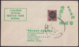 F-EX40259 BURMA WWII JAPAN OCCUPATION TO RANGOON THAILAND  - Birma (...-1947)