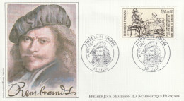 " JDT 1983 : HOMME DICTANT UNE LETTRE De REMBRANDT " Sur Enveloppe 1er Jour De 1983. Ed° LNFN° YT 2258. Parfait état. CM - Rembrandt