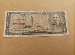 Billete De Cuba De 1 Peso Año 1957 - Cuba