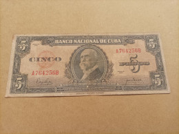 Billete De Cuba De 5 Pesos, Año 1950 - Cuba