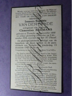 Joannes VAN DEN EYNDE Echt C.BAUMANS Tremelo 1890-1956 - Décès