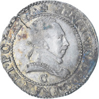 France, Henri III, 1/2 Franc Au Col Plat, 1588, Saint-Lô, Extrêmement Rare - 1574-1589 Henry III