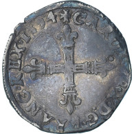 France, Charles X, 1/4 Ecu, 1594, Nantes, TB+, Argent, Gadoury:521 - 1589-1610 Henry IV The Great