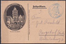 F-EX45901 GERMANY WWI ILLUSTRATED FELDPOST EAGLE CANCEL 191? HALTERN INMOBILE.  - Other & Unclassified