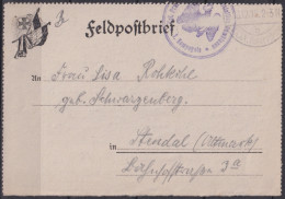 F-EX45902 GERMANY WWI ILLUSTRATED FELDPOST EAGLE BIRD CANCEL 1915 1 Comp.  - Andere & Zonder Classificatie