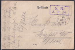 F-EX45912 GERMANY WWI FELDPOST 1916 POSTCARD S.B. J.R.56 14 INFANTERIE DIVITION.  - Sonstige & Ohne Zuordnung