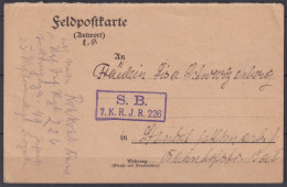 F-EX45915 GERMANY WWI FELDPOST 1914 POSTCARD S.B. 7.K.R.J.R.226.  - Other & Unclassified