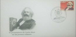 P) 2017 CUBA, CARLOS MARX, THE THOUGHT OF CARLOS MARX IN THE CUBAN YOUNG PEOPLE, RED, 30, FDC - Andere & Zonder Classificatie