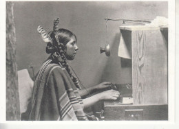 L183. Modern Postcard.Many Glaciers Hotel. Helen, Native American Phone Operator - America