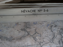 CARTE IGN NEVACHE (HAUTES-ALPES) 1/25000ème -56x73cm -4cm=1km -mise à Jour De 1967 -IGN FRANCE - Topographical Maps