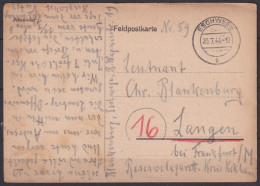 F-EX45959 GERMANY WWII FELDPOST 1944 BERLIN ESCHWEGE C. 2.  - Feldpost (portvrij)