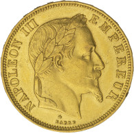 Second-Empire- 50 Francs Napoléon III Tête Laurée 1866 Strasbourg - 50 Francs (goud)