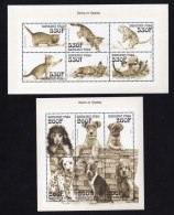 Burkina Faso Souvenir Sheet Ms Cats And Dog Dogs MNH 2 Diff Sheet - Burkina Faso (1984-...)
