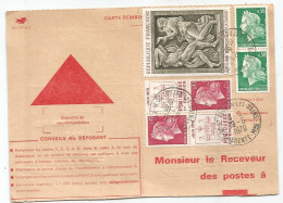 FRANCE CHEFFER 30CX2+40C PERIGUEUX PAIRE +TABLEAU 1FR CARTE CONTRE REMBOURSEMENT ST TROJAB 1970 CHARENTE MME - 1967-1970 Marianne Of Cheffer