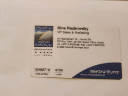 ISRAEL-(BEZ-INTER-730)-BINA RAZINOVSKY-VP. Sales-(29)(16491177-4790)(plastic Card)Expansive Card - Israele