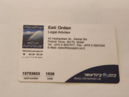 ISRAEL-(BEZ-INTER-731)-ESTI ORDAN-Legal Advisor-(30)(15753833-1539)(100units)(plastic Card)Expansive Card - Israël