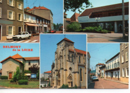 Belmont-de-la-Loire Belle Multi-vues Du Village Eglise Voitures - Belmont De La Loire