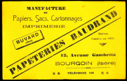 Buvard 22.7 X 14.4 Papeteries BAUDRAND Bourgoin Isère Manufacture De Papiers, Sacs, Cartonnages Imprimerie - Stationeries (flat Articles)