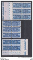 REPUBBLICA:  1955  PACCHI  IN  CONCESSIONE  -  £. 50  AZZURRO  N. -  RIPETUTO  8  VOLTE  -  SASS. 6 - Pacchi In Concessione