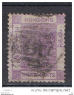 HONG-KONG:  1863/77  VICTORIA  -  30 C. USED  STAMP  -  YV/TELL. 17 - Gebraucht