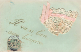FANTAISIES - Un Petit Chapeau Brodé - Il Va Si Bien Aux Brunes - Colorisé - Carte Postale Ancienne - Brodées
