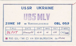 AK 182145 QSL - USSR - Ukraine - Voroshilovgrad - Radio Amatoriale