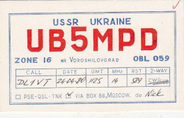 AK 182148 QSL - USSR - Ukraine - Nr. Voroshilovgrad - Radio Amatoriale