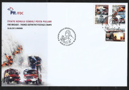 2015 - FIRE BRIGADA THEMED DEFINITIVES  -  26 JUNE 2015- FDC - FDC