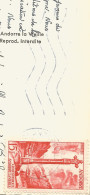 ANDORRE FRANCAIS - 15 FR. CROIX GOTHIQUE ALONE FRANKING PC (VIEW OF ENCAMP) FROM ANDORRE LA VIEILLE TO FRANCE - 1957 - Brieven En Documenten