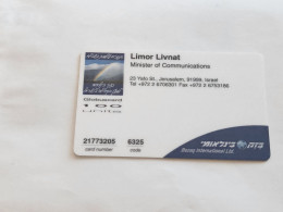 ISRAEL-(BEZ-INTER-743)-LIMOR LIVNAT-minister Of Communications-e(53)(100uits)(21773205-6325)(plastic Card)Expansive Card - Israël