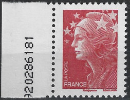 France Yvert 4230b ** Marianne De Beaujard TVP Rouge Ss Bp Signé Calves - Unused Stamps