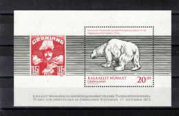 GROENLAND Timbre Neuf ** De 2013( Ref 7509 ) Animaux - Ours Polaire - En Feuillet - Blocks & Sheetlets