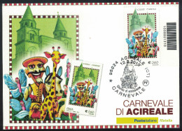 Acireale, Catania, Sicilia, Annullo Postale, Marcofilia, Carnevale, Giorno Di Emissione - Acireale