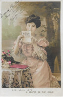 CARTE  FANTAISIE -  ANNEE 1907 -  FEMME   A  LA LETTRE   -  CIRCULEE - COLLECTION JULIETTE -  JULIETTE A LEON - Sammlungen & Sammellose