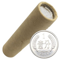 China Coin 2008  RMB 1 Fen   1Cent    Aluminum Magnesium Alloy   50 Sets  50 Pcs   Coins （A Roll Of 50 Pieces） - Cina
